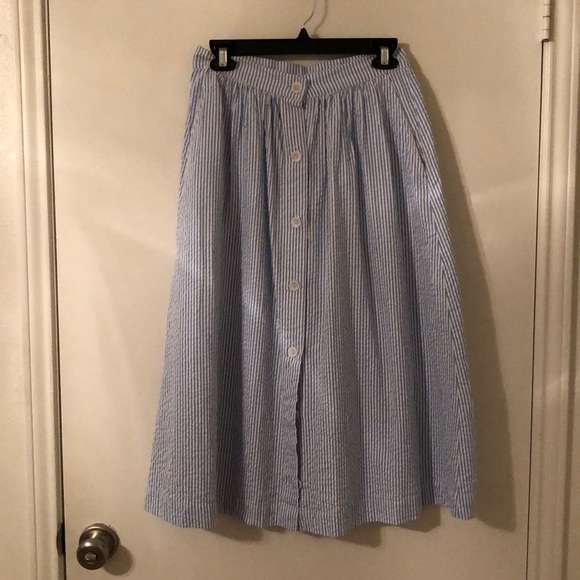 seersucker maxi skirt